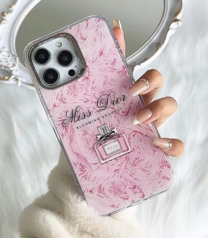 Luxury TPU iPhone Case Dior Brand Pink thumb