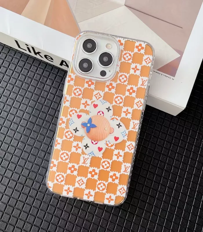 Luxury TPU iPhone Case Lv Brand Orange thumb-2