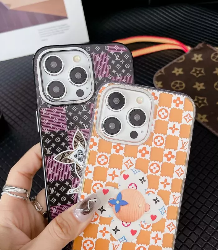 Luxury TPU iPhone Case Lv Brand Purple & orange thumb2