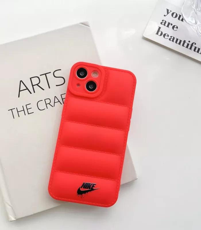 puffer Nike iPhone Case Soft Silicon Red thumb
