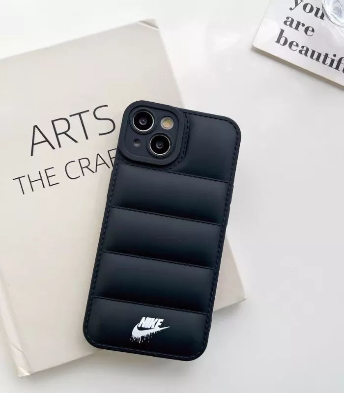 puffer Nike iPhone Case Soft Silicon cobalt Black thumb