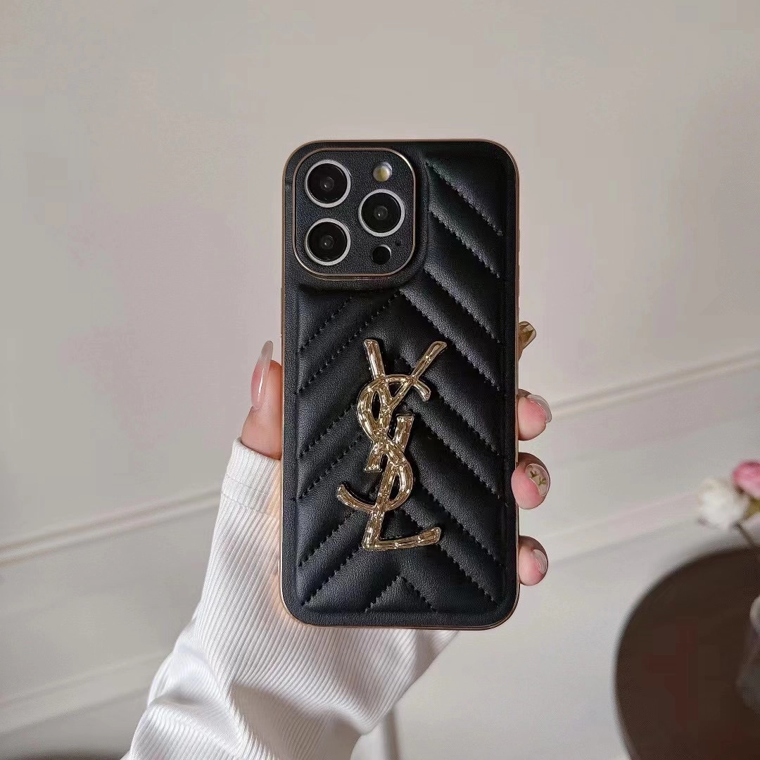 Luxury YSL iPhone Case Style Quilted PU Leather iPhone Case-84b6a65f